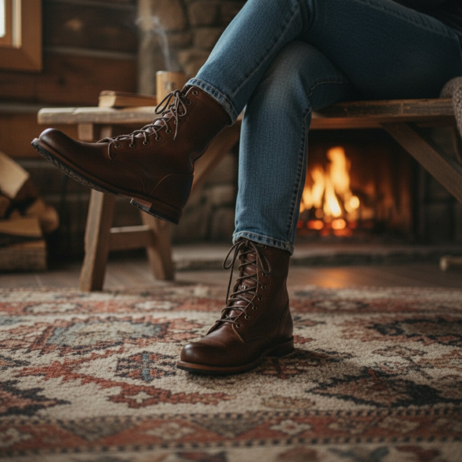Heritage Leather Lace-Up Combat Boots