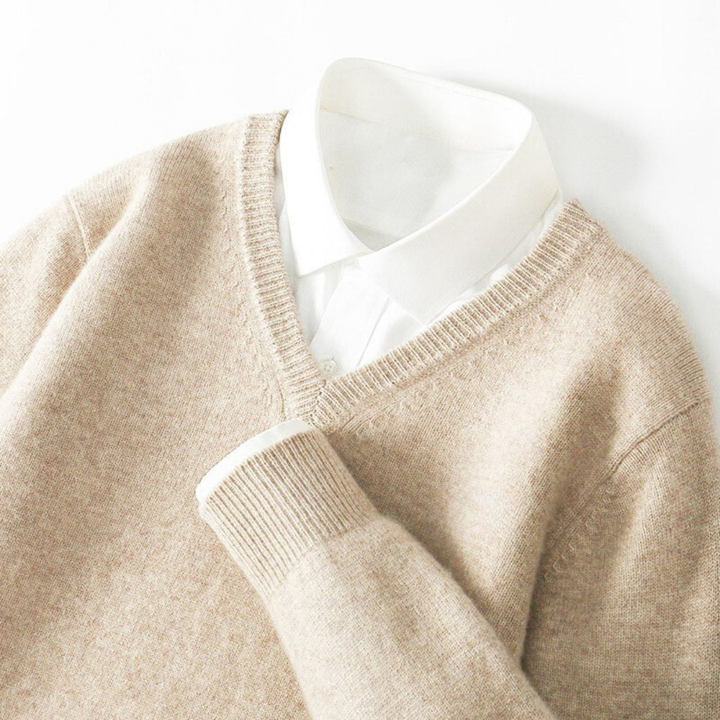 Olympia Merino V-Neck Sweater - Benson & Clark