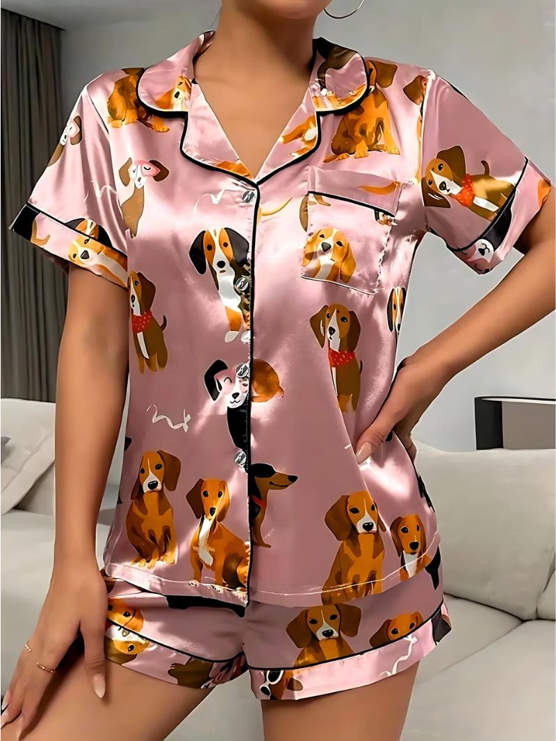 Puppy Satin Pajama Set - Benson & Clark