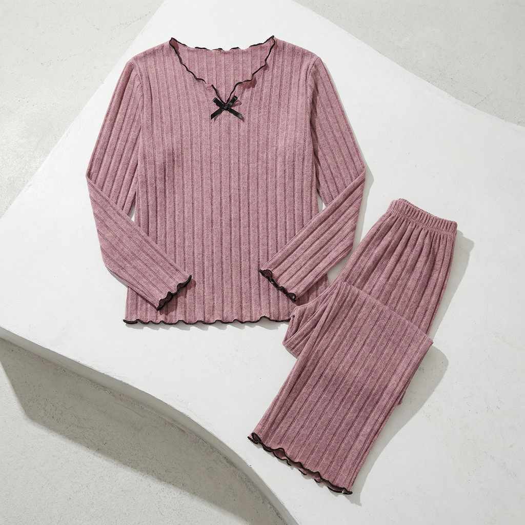 Bruges Ribbed Pajamas Set