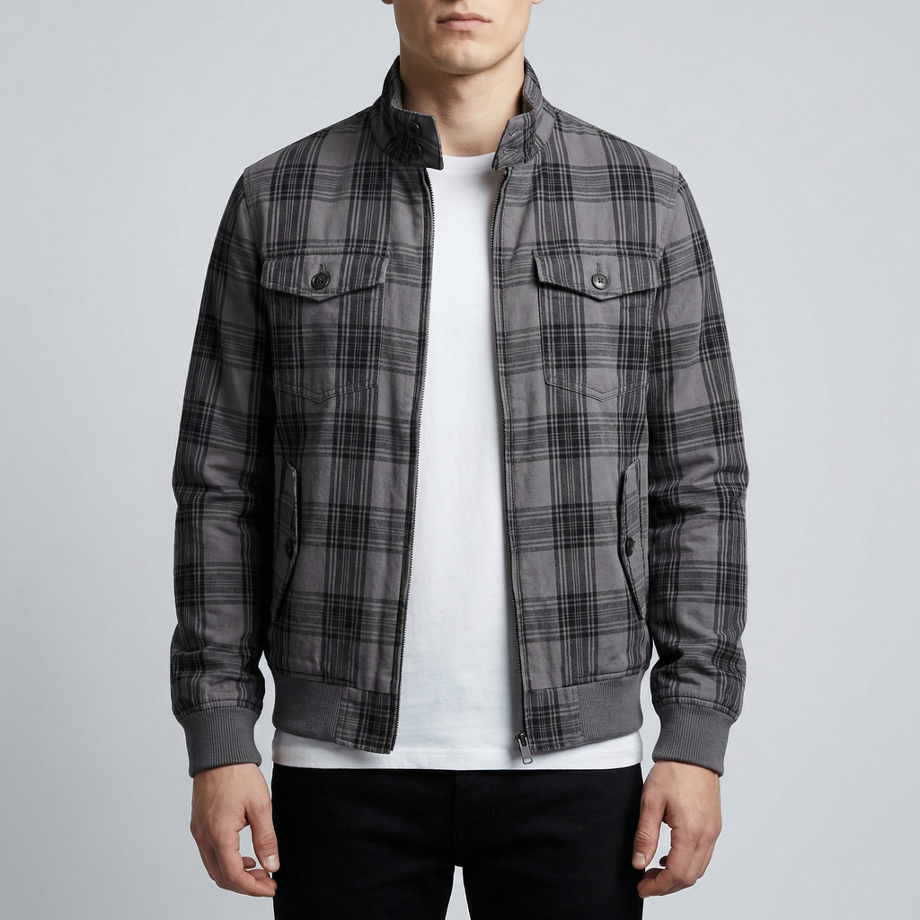Dartmouth Cotton Houndstooth Collar Jacket