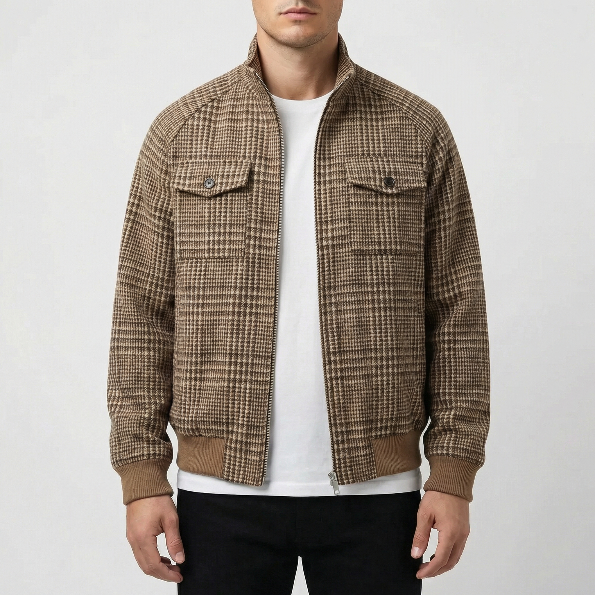 Dartmouth Cotton Houndstooth Collar Jacket