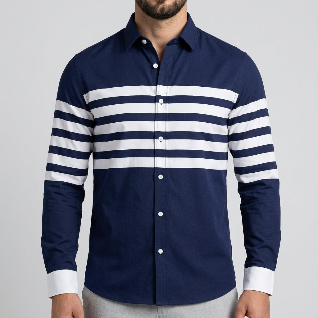 Navy Blue, White, Light Grey