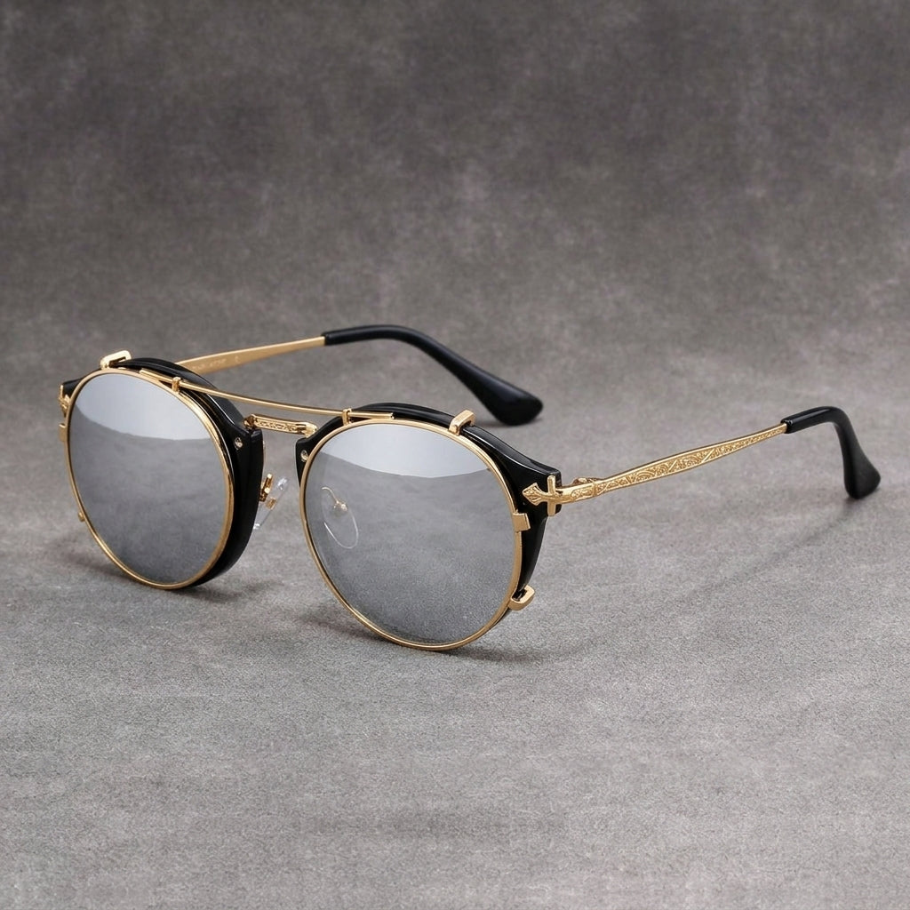 Black frame / silver lenses