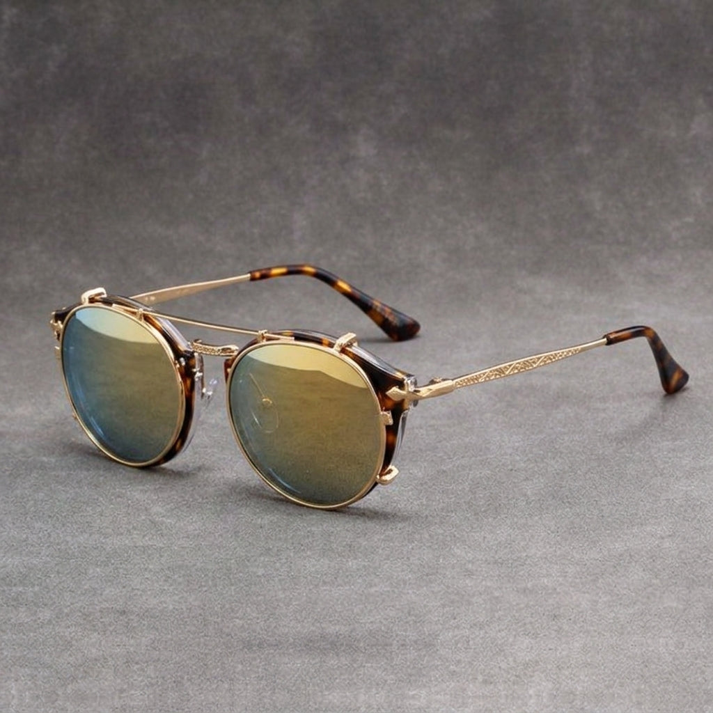 Gold frame / green lenses