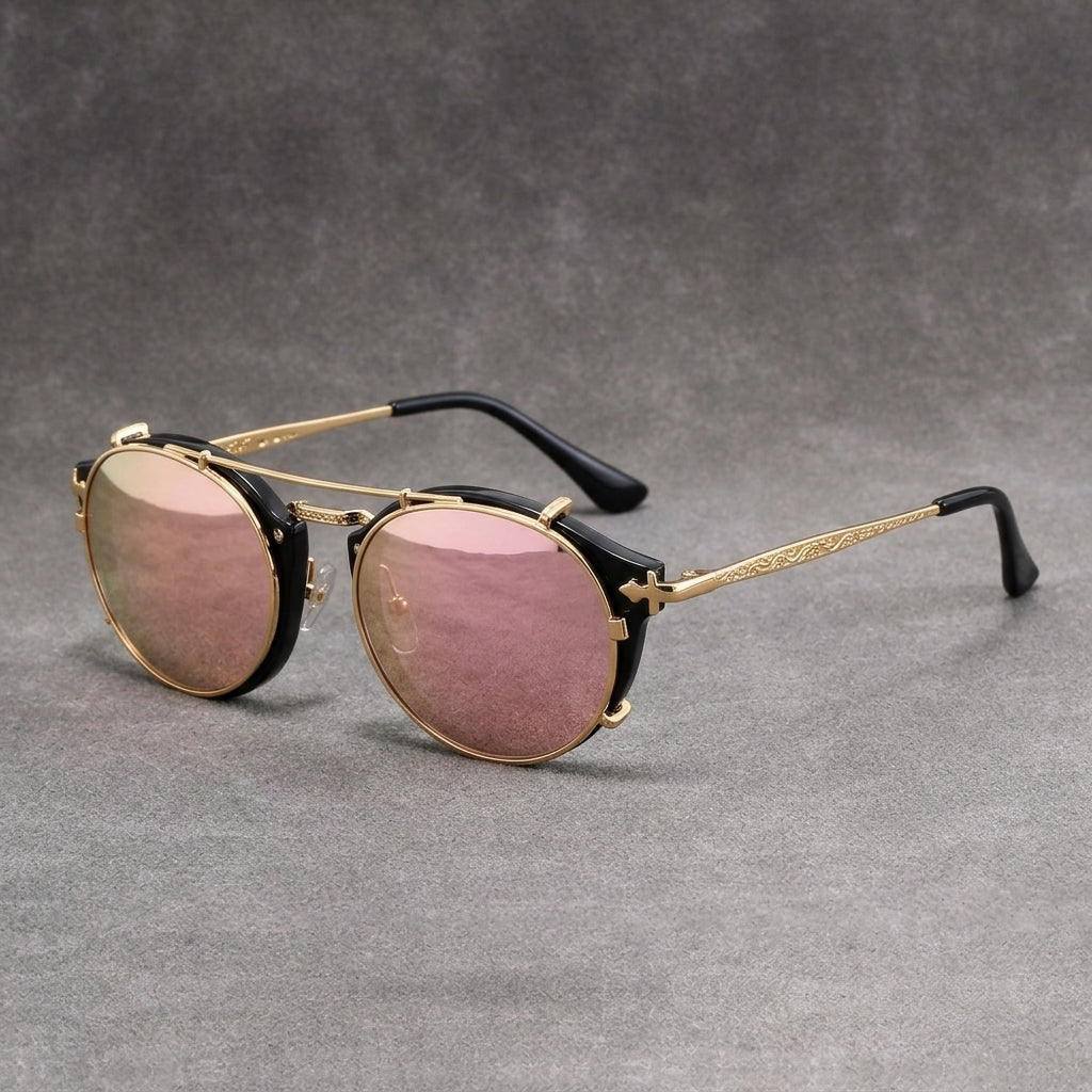 Black frame / pink lenses