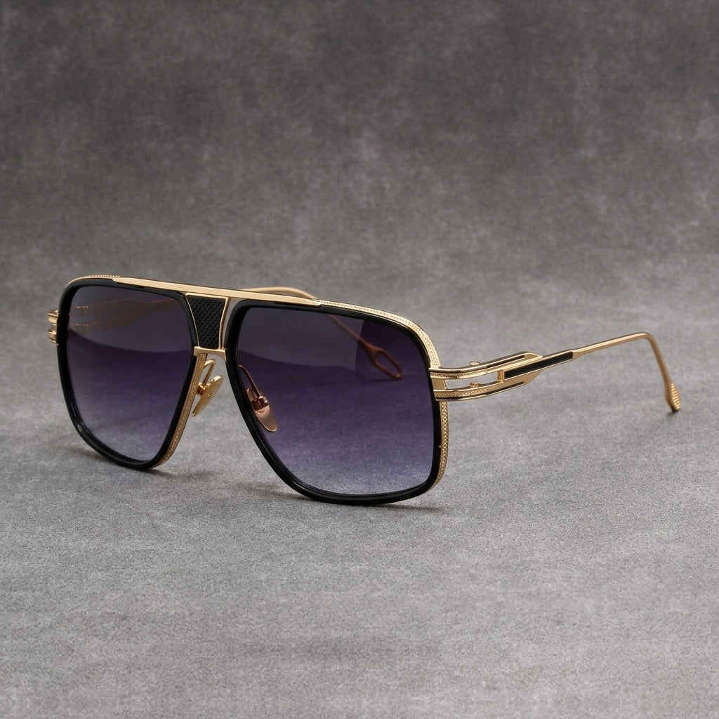 Gold frame / purple lenses
