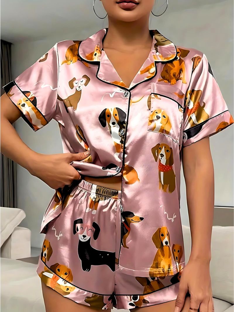 Puppy Satin Pajama Set - Benson & Clark