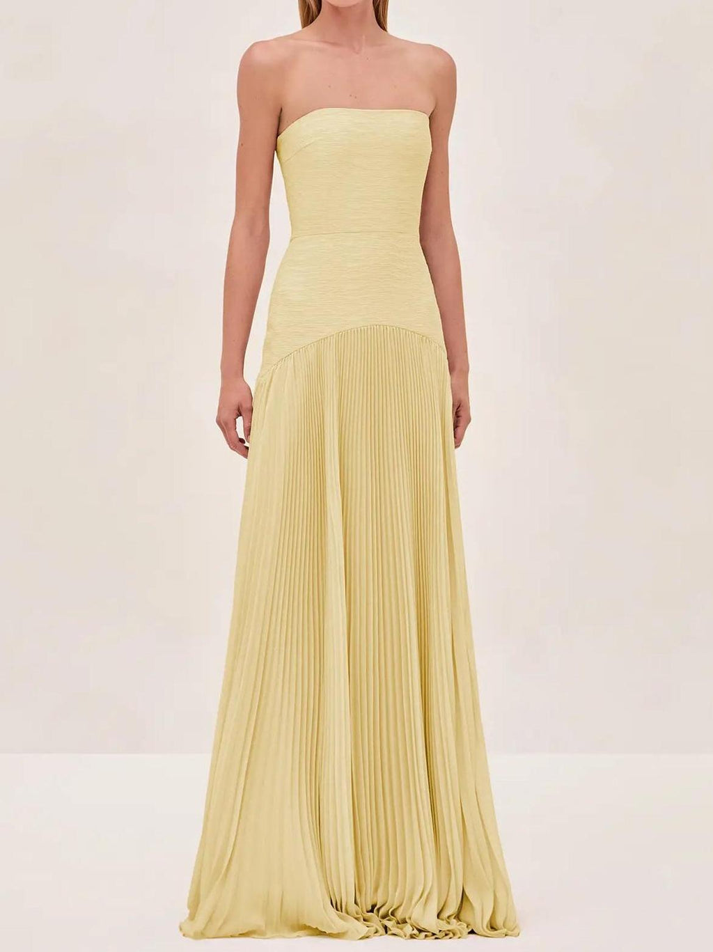 Sienna Strapless Pleated Maxi Dress