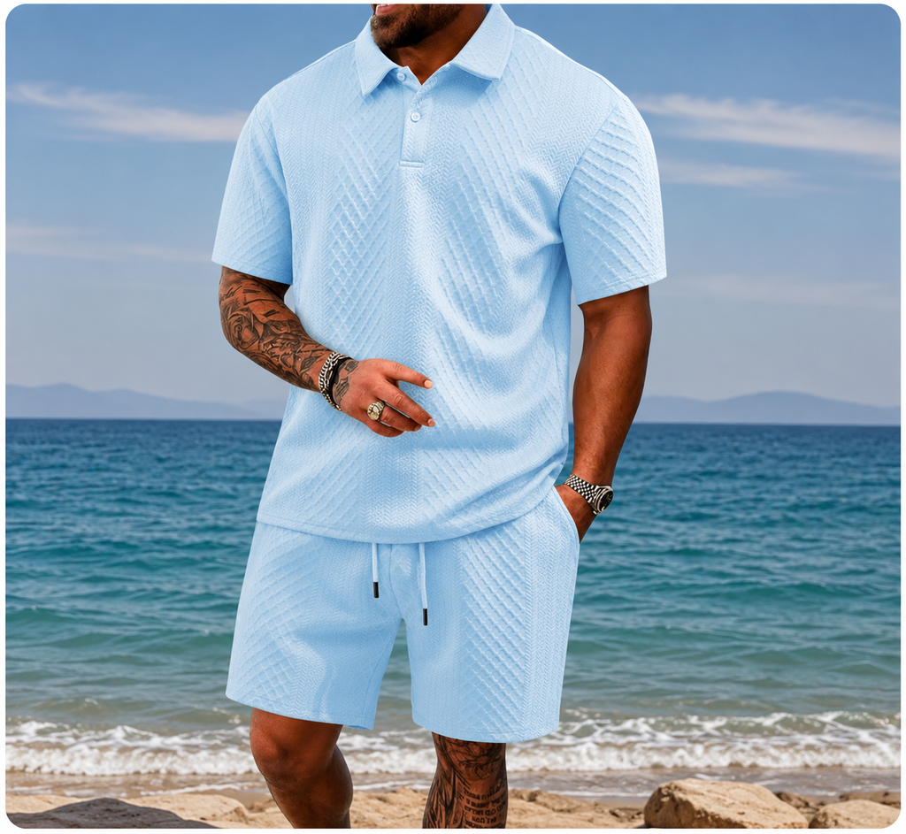 St Tropez Textured Polo Set