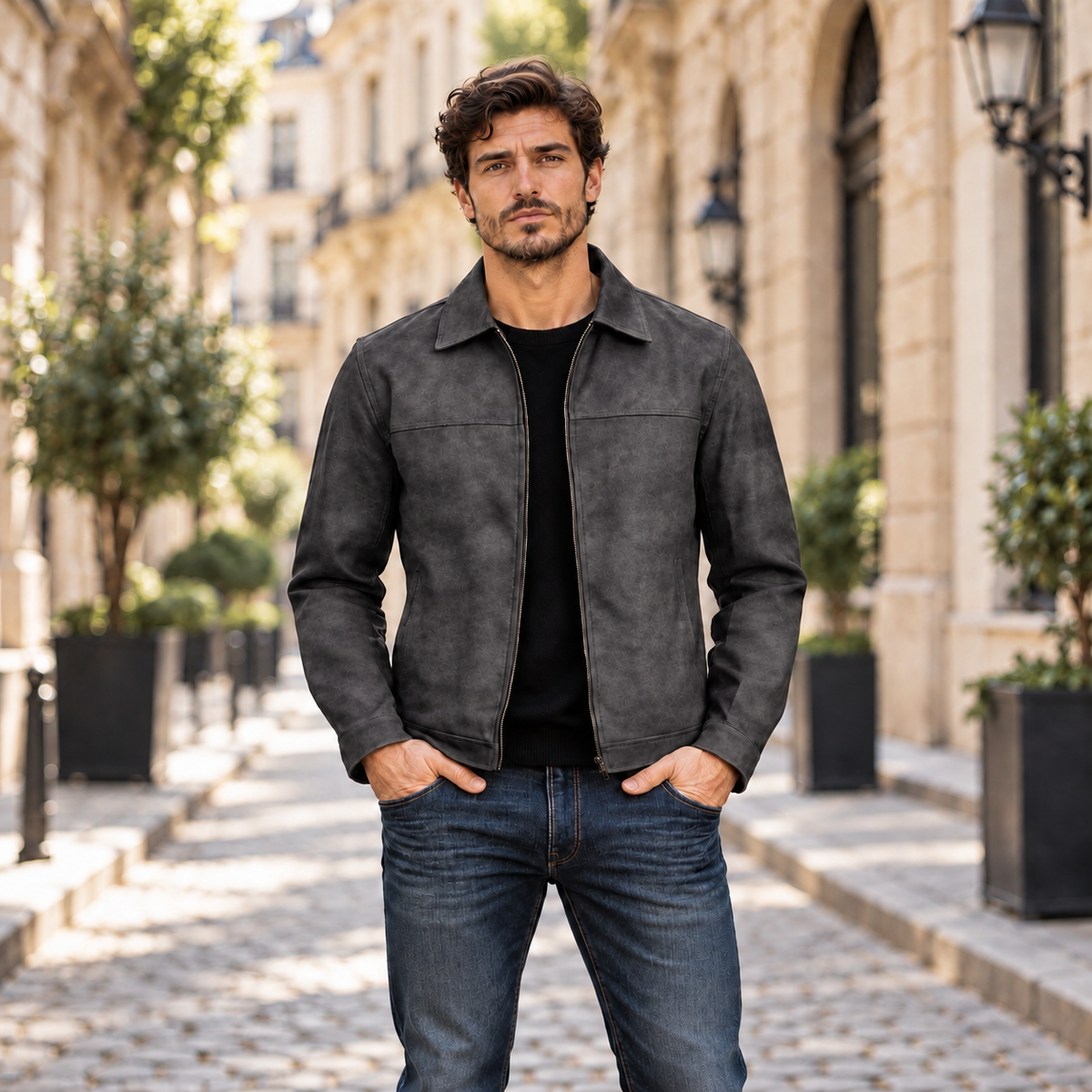 Rivero Zip Leather Jacket
