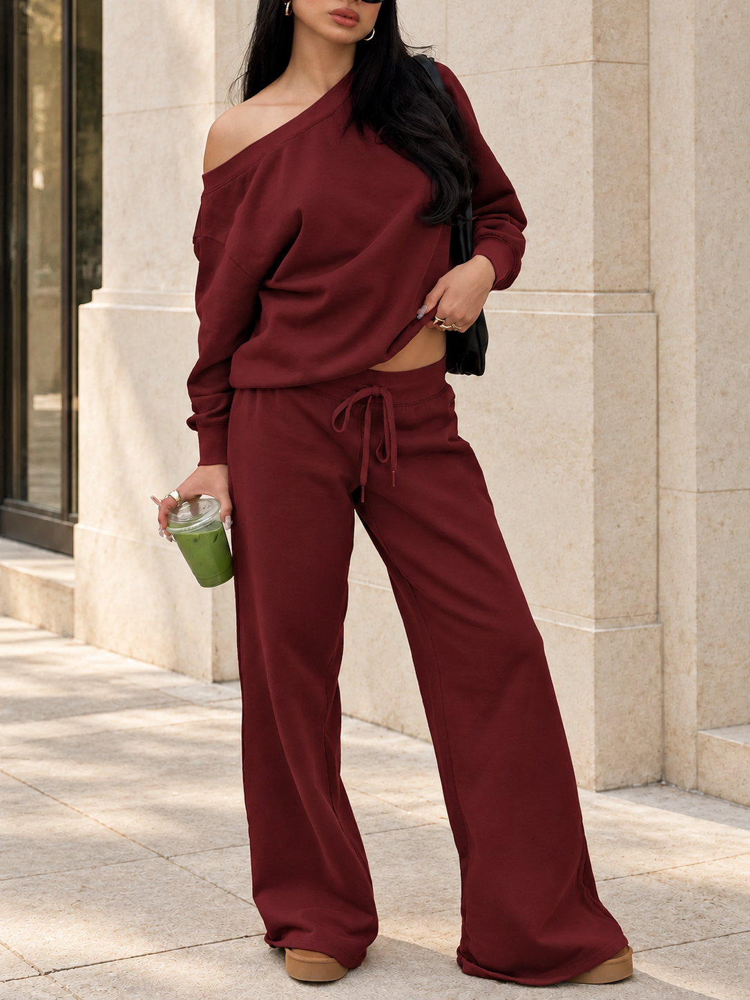 Sienna Off-Shoulder Wide-Leg Lounge Set