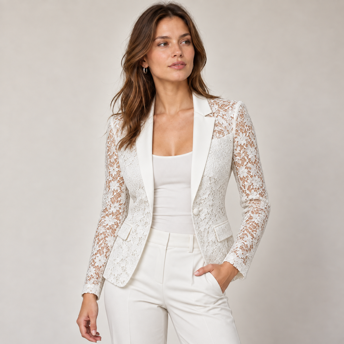 Bella Floral Lace Blazer
