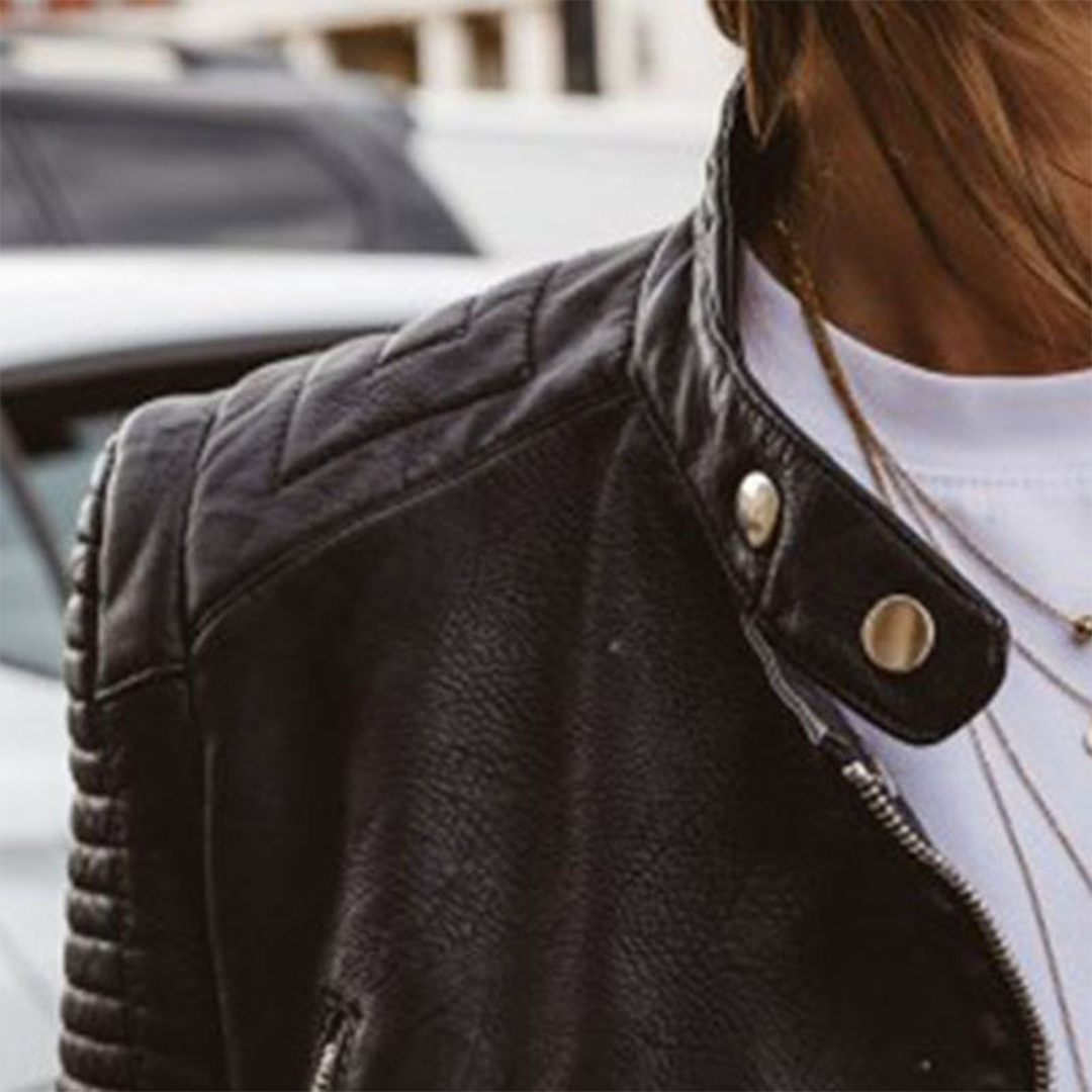 Raven Women’s Cropped Biker Jacket