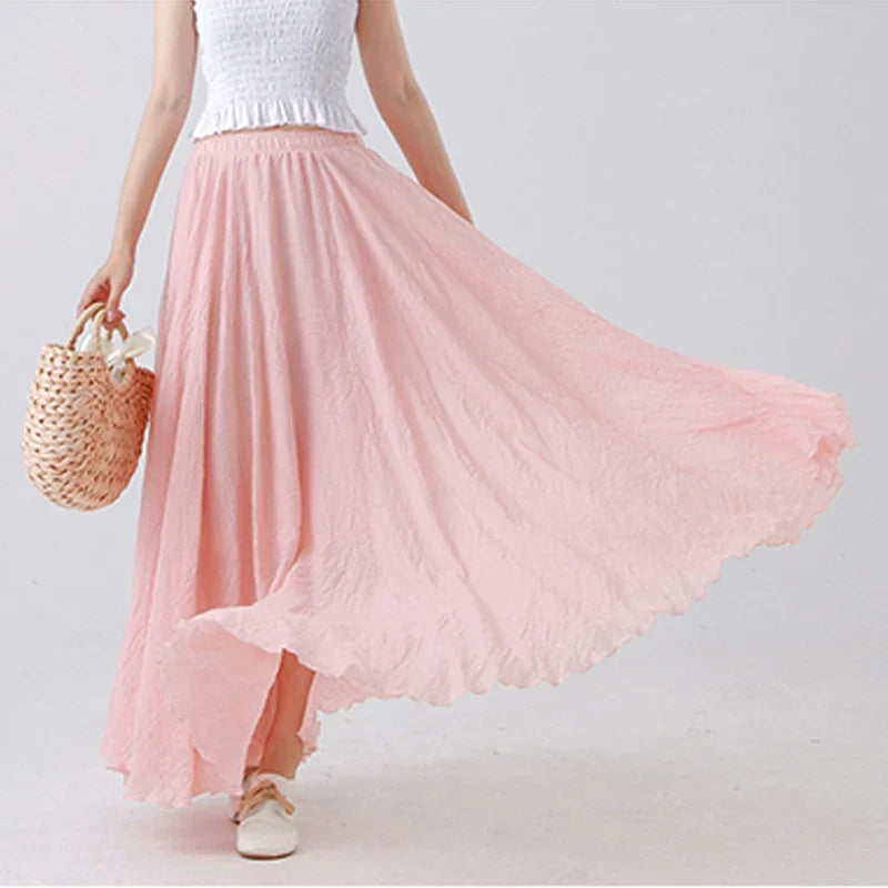 Rhodes Cotton-Linen Maxi Skirt