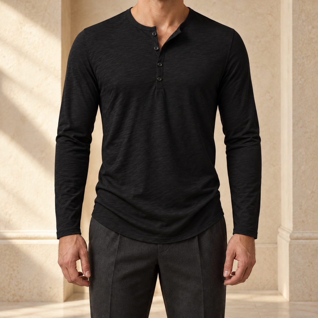 Hudson Textured Long-Sleeve Henley