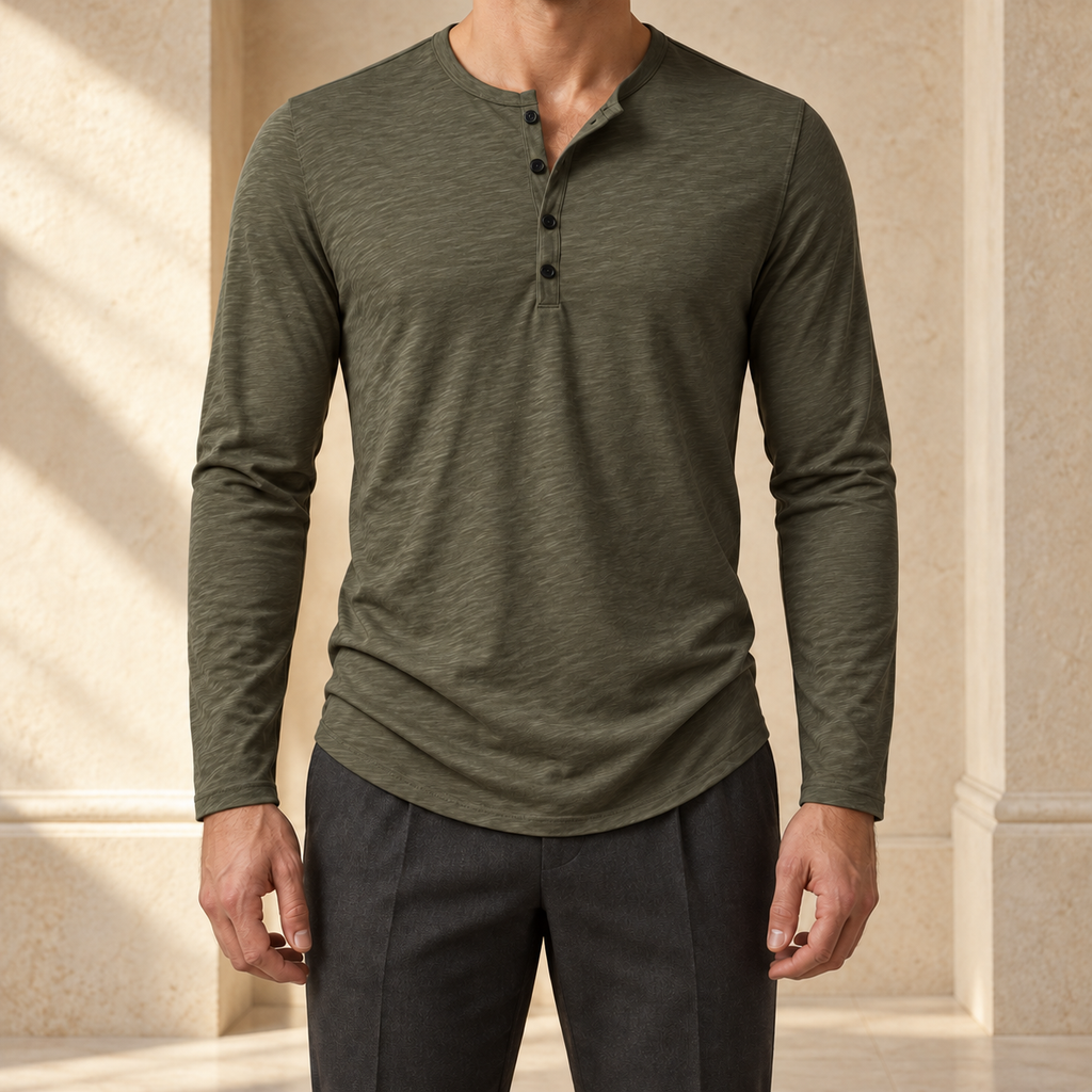 Hudson Textured Long-Sleeve Henley