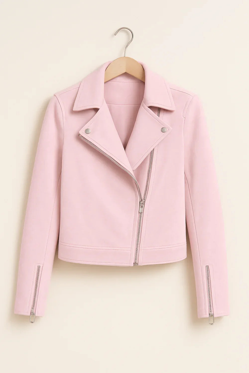 Aria Women’s Zipper Moto Bomber Jacket