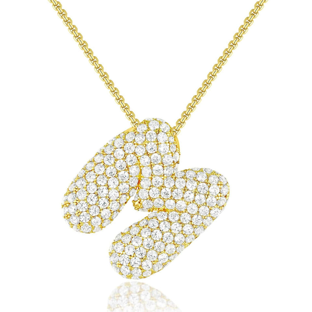 14K Gold Bubble Letter Necklace - Saint Drako