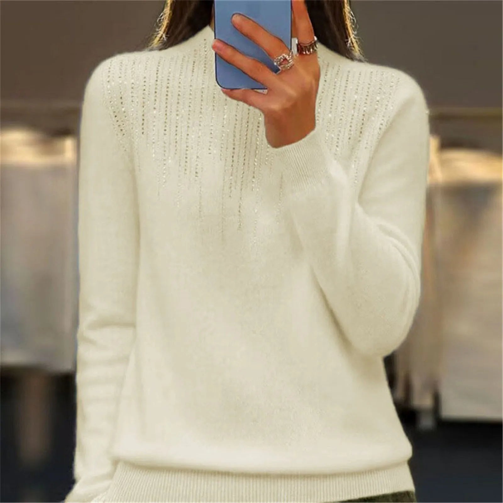 Monaco Sequin Turtleneck Sweater