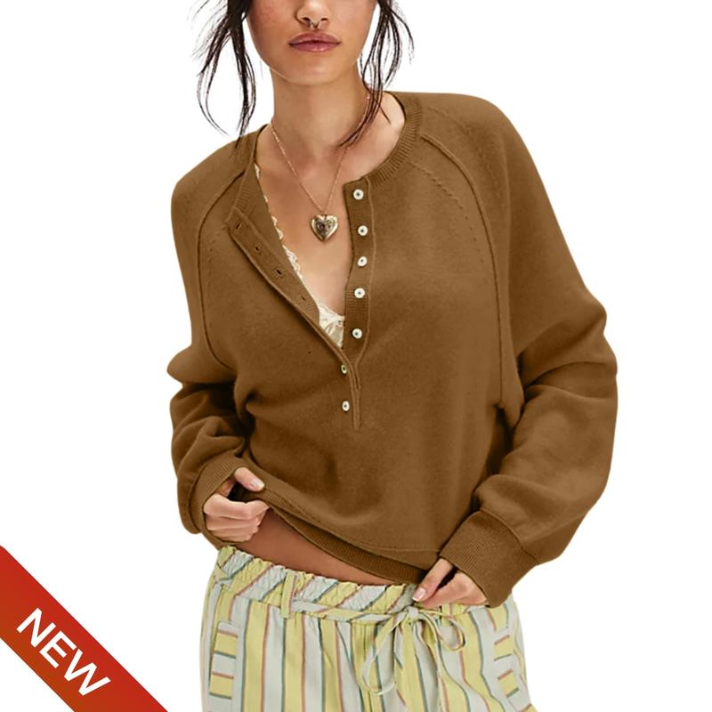 Alberia Button Knit Pullover