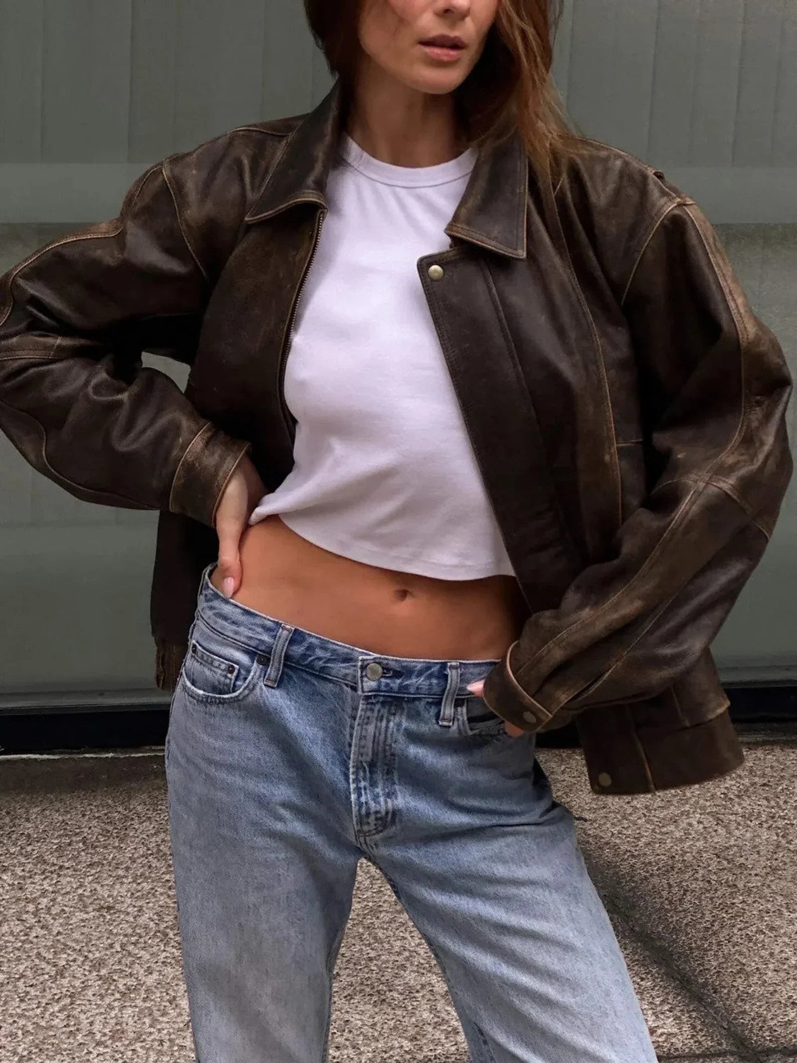 Veronica Oversized Leather Jacket