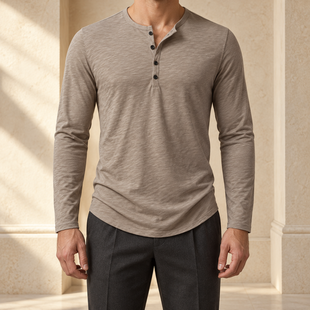 Hudson Textured Long-Sleeve Henley