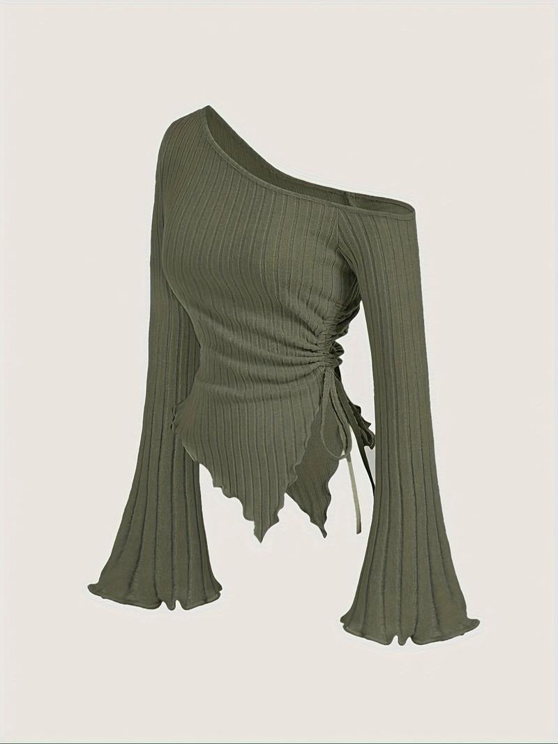 Malaga Asymmetric Ribbed Top