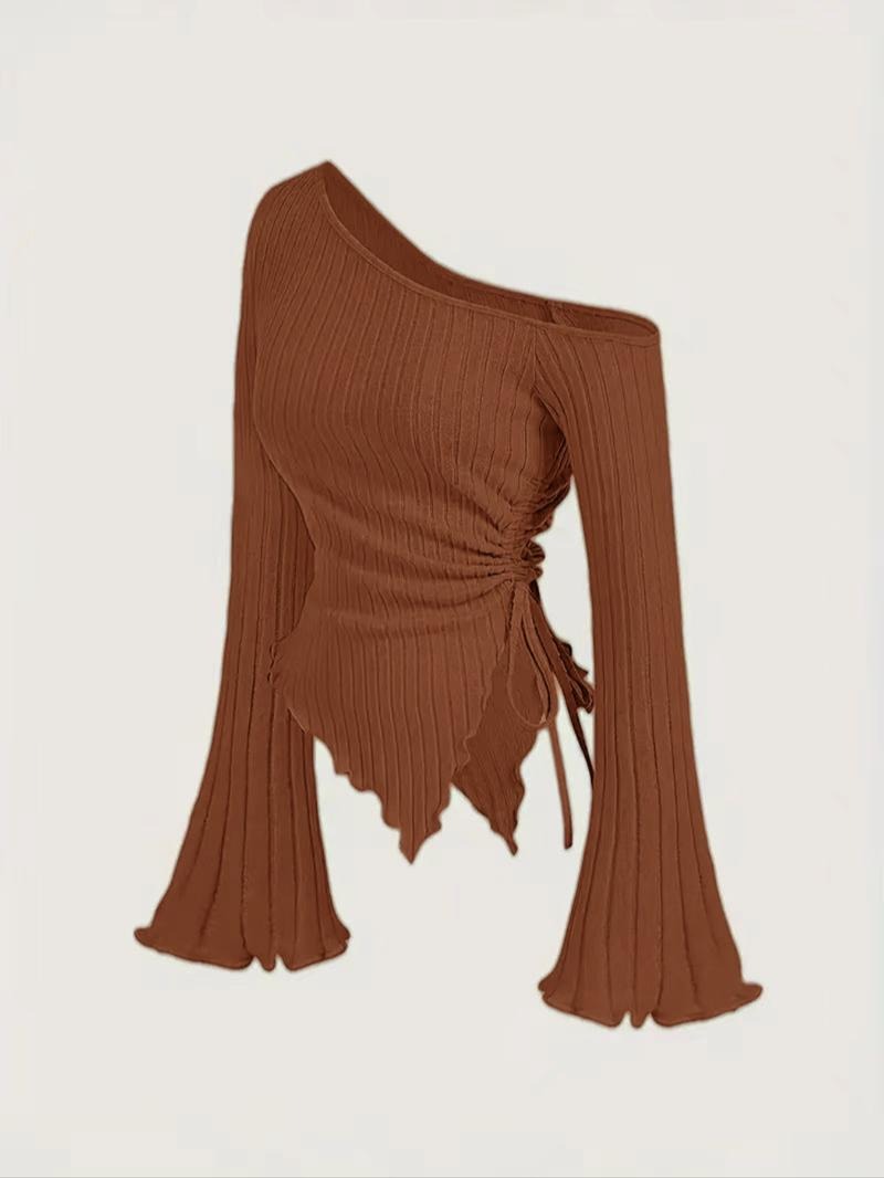 Malaga Asymmetric Ribbed Top