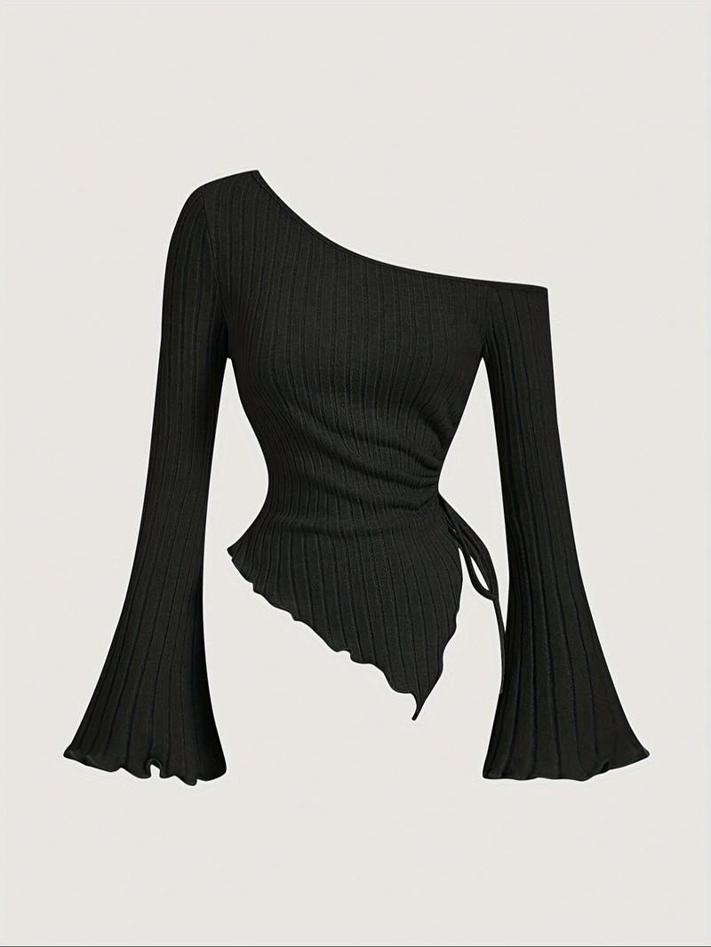 Malaga Asymmetric Ribbed Top
