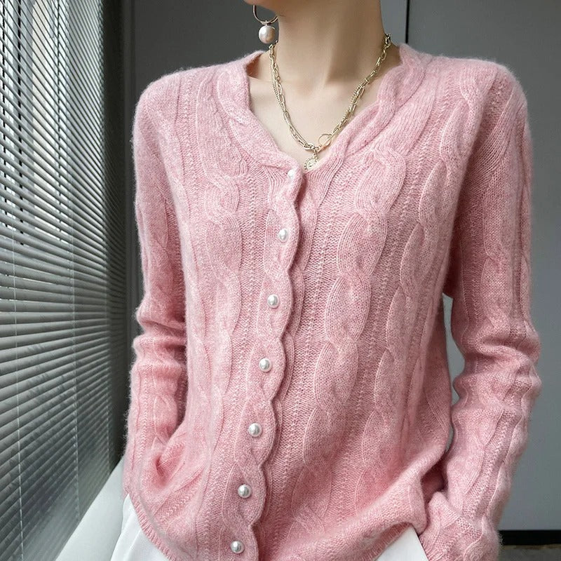Athena 100% Wool Cardigan - Benson & Clark