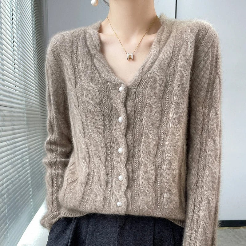 Athena 100% Wool Cardigan - Benson & Clark