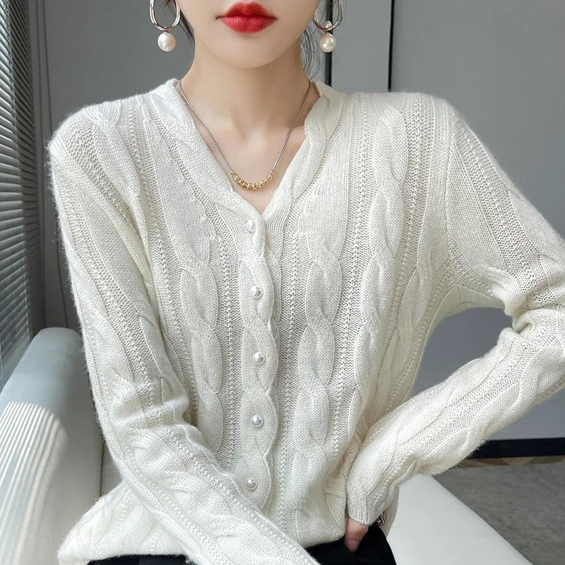 Athena 100% Wool Cardigan - Benson & Clark
