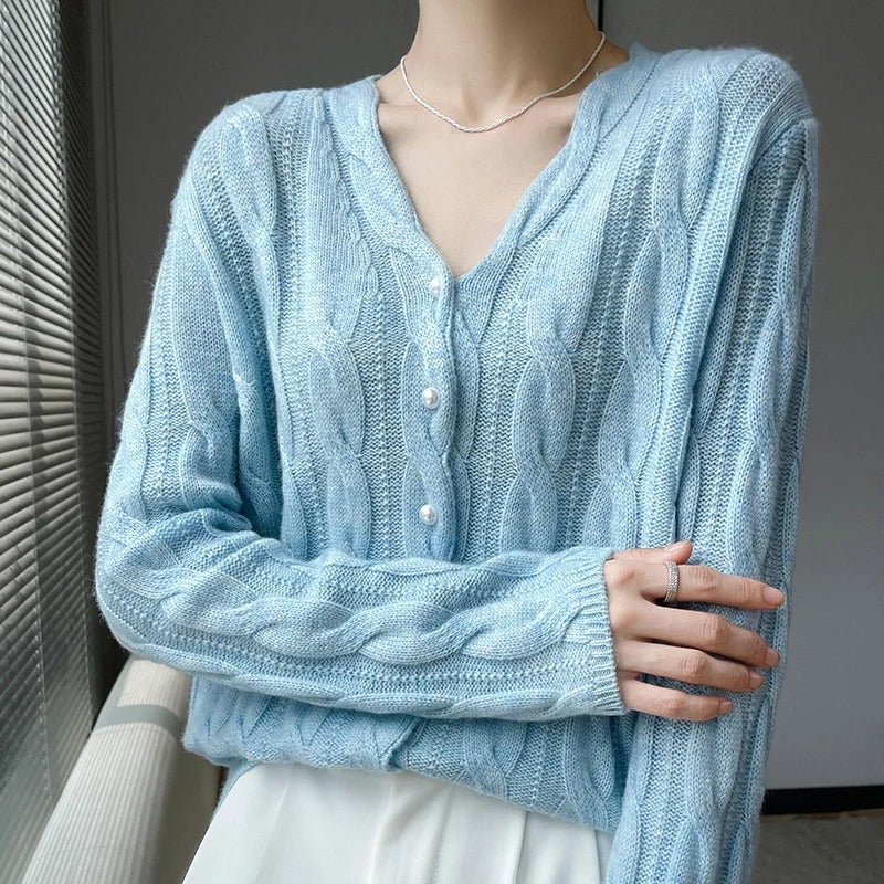 Athena 100% Wool Cardigan - Benson & Clark