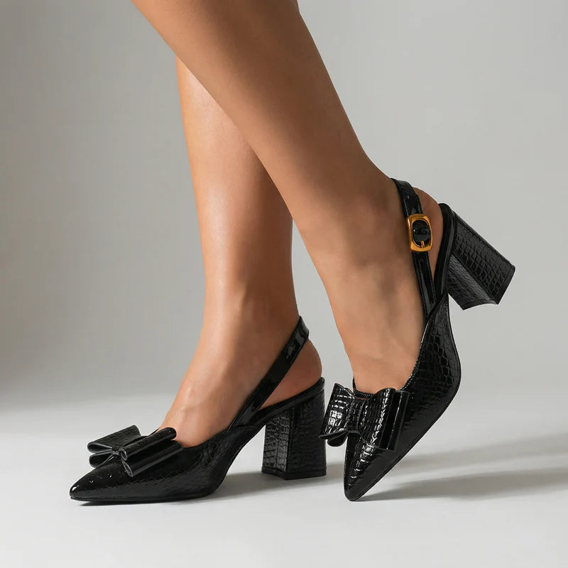 Avessia Bow Slingback Heels
