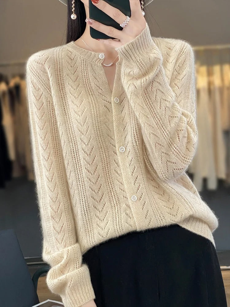 Santorini 100% Wool Cardigan - Benson & Clark