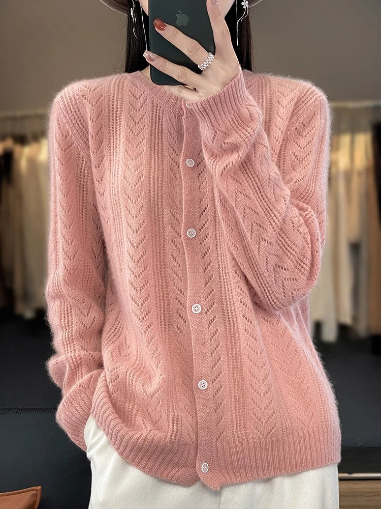 Santorini 100% Wool Cardigan - Benson & Clark