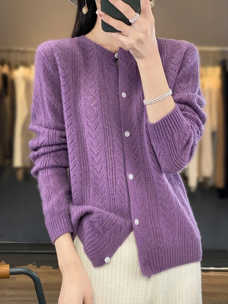 Santorini 100% Wool Cardigan - Benson & Clark