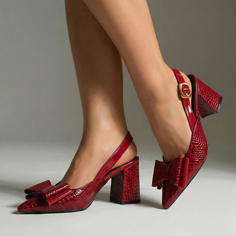 Avessia Bow Slingback Heels