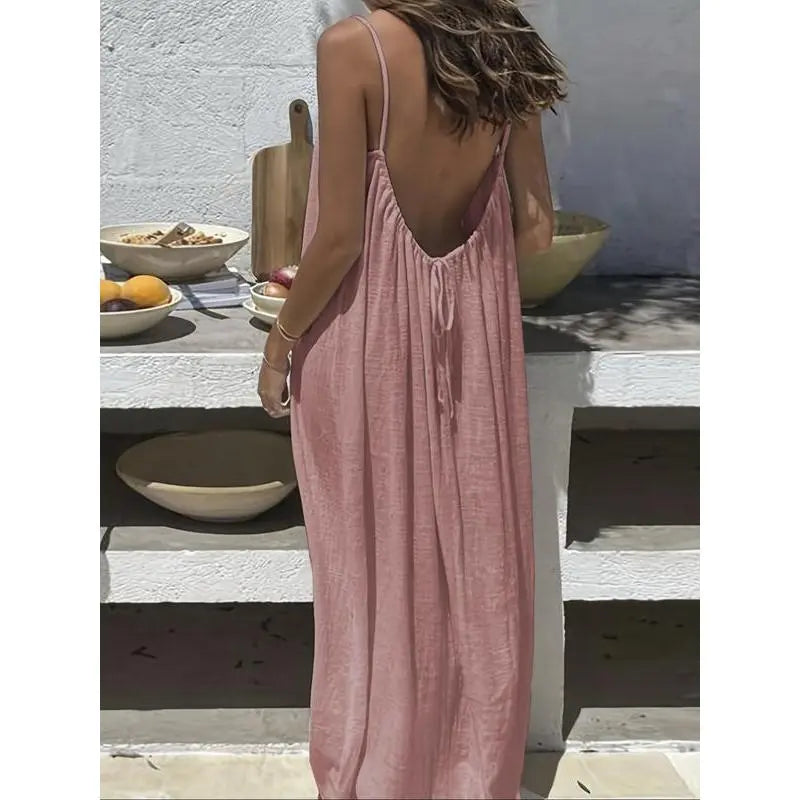 Santina Open-Back Maxi Dress
