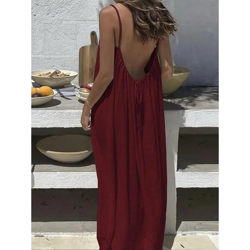 Santina Open-Back Maxi Dress