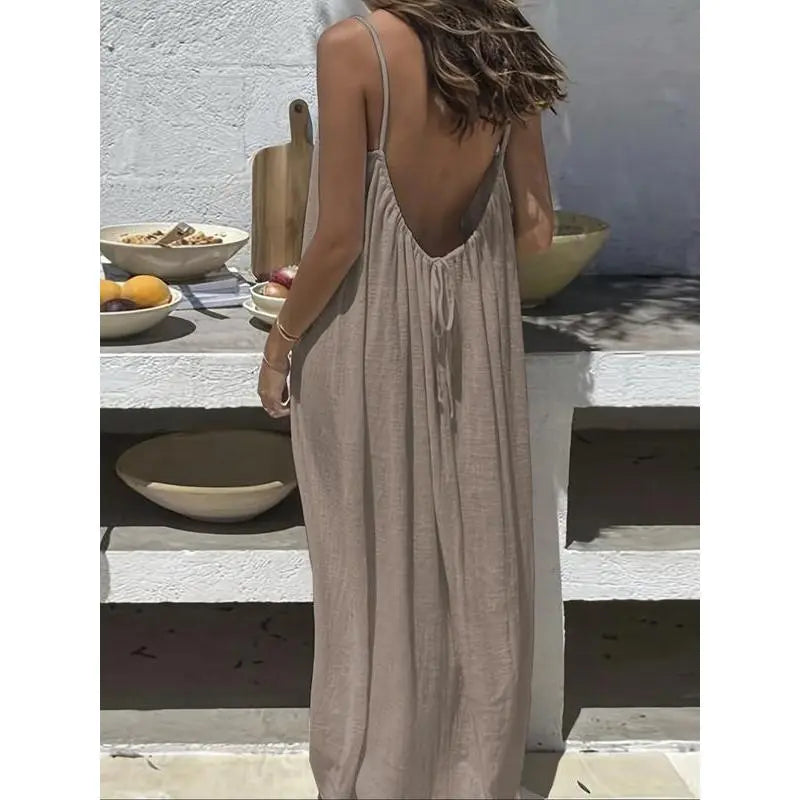 Santina Open-Back Maxi Dress