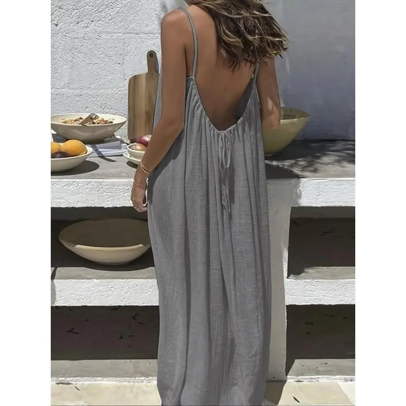 Santina Open-Back Maxi Dress