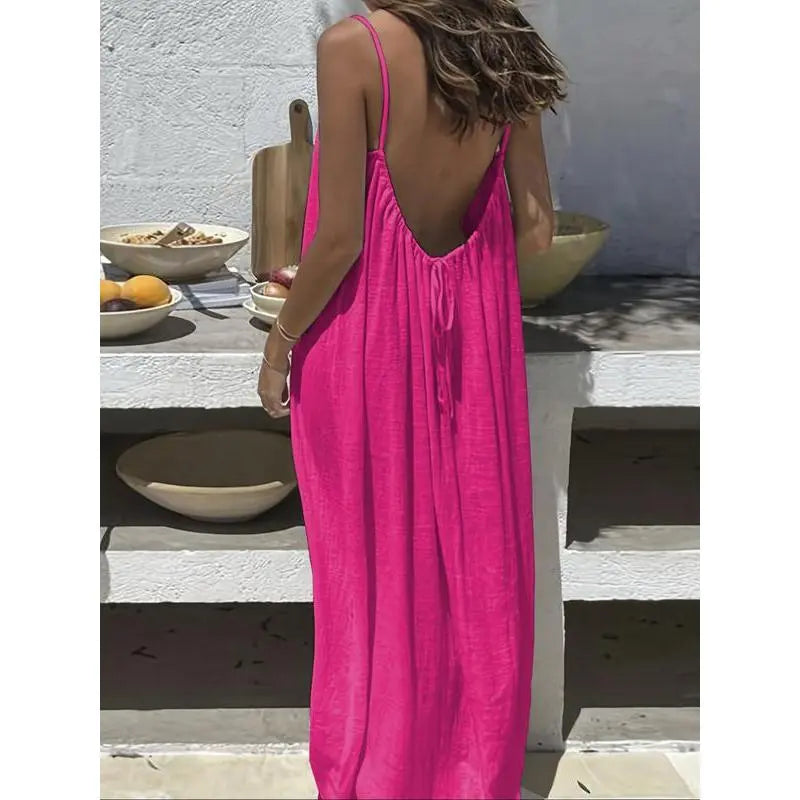 Santina Open-Back Maxi Dress