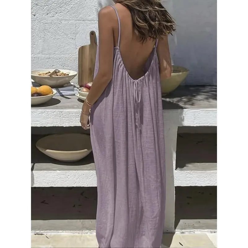 Santina Open-Back Maxi Dress