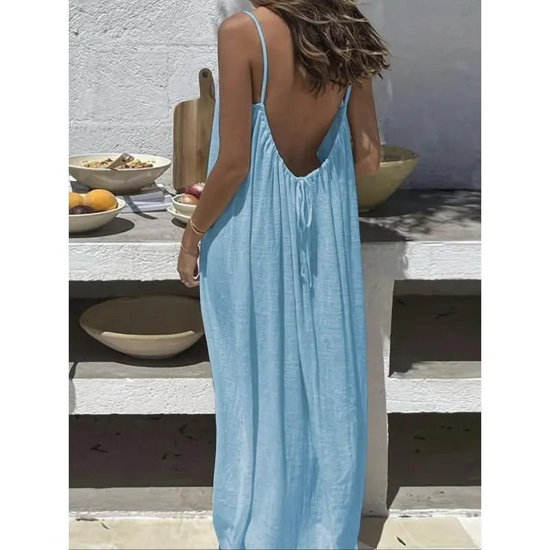 Santina Open-Back Maxi Dress