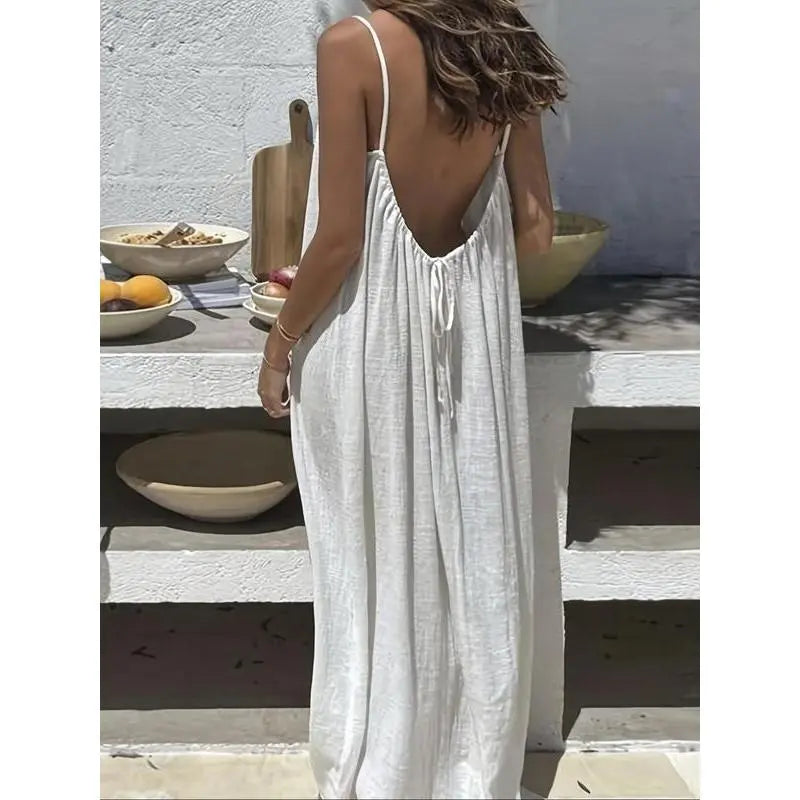 Santina Open-Back Maxi Dress