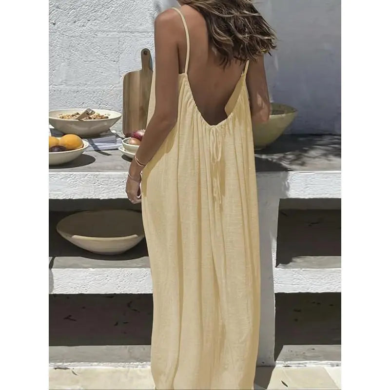 Santina Open-Back Maxi Dress